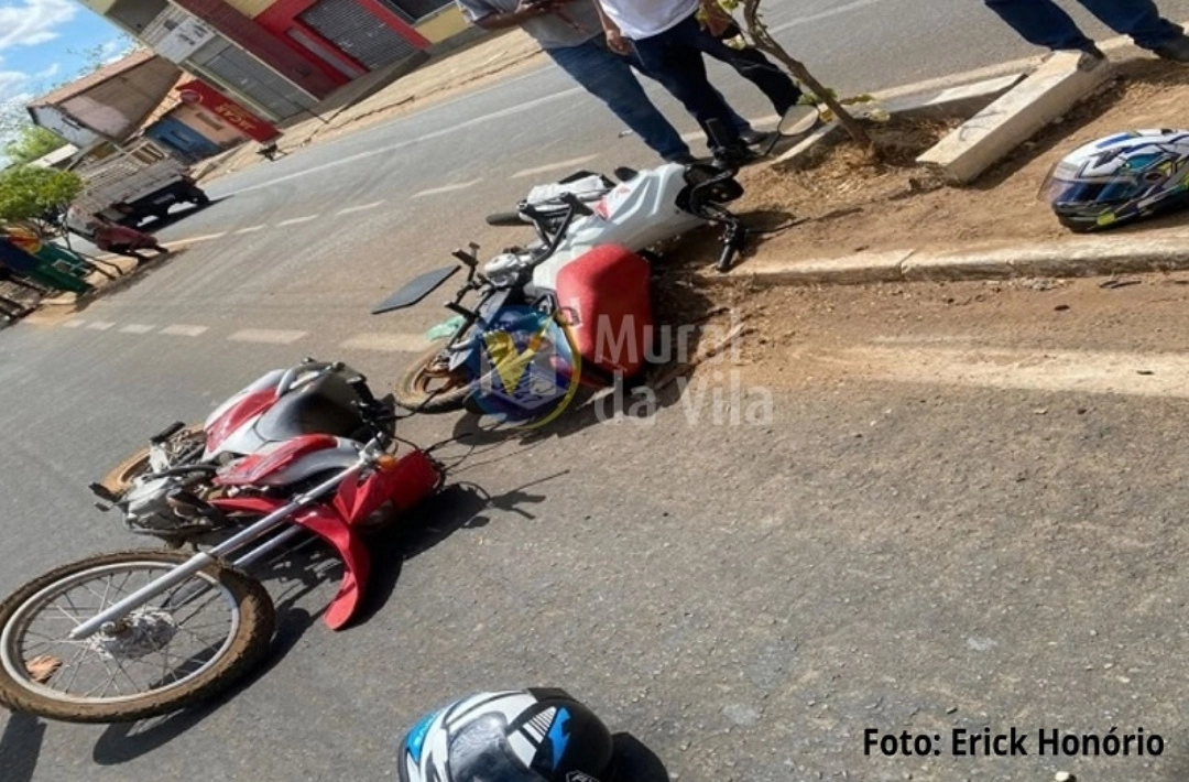 Colisão entre duas motos é registrada no bairro Bomba, em Oeiras