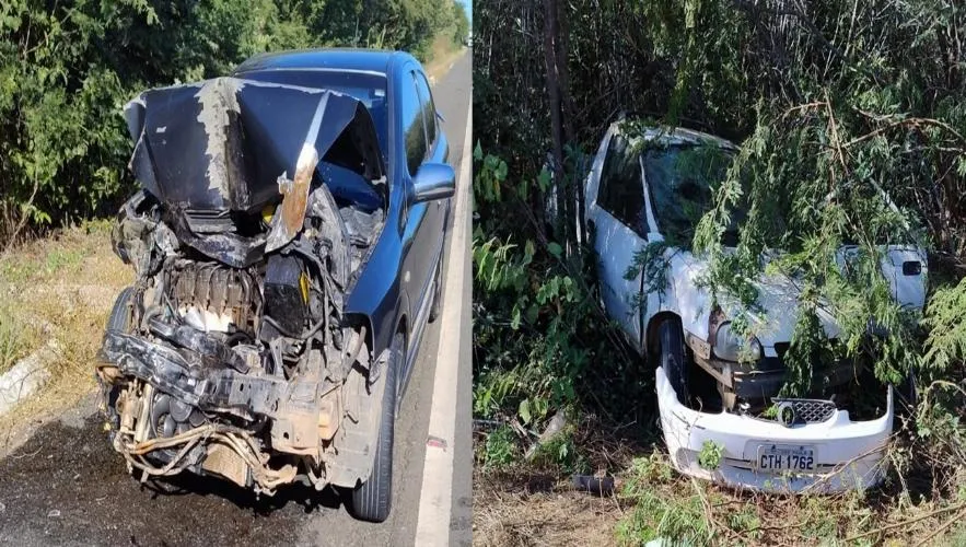 Colisão traseira deixa uma pessoa ferida na BR 230 em Oeiras