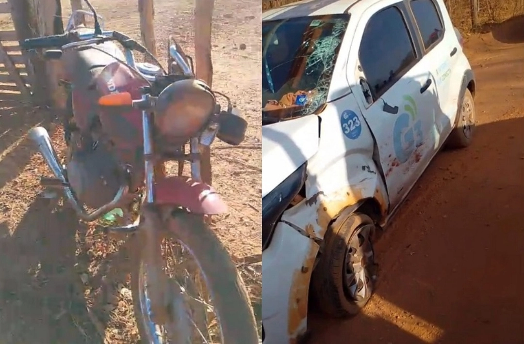 Jovem de 19 anos sofre fraturas expostas após colisão entre moto e carro na zona rural de Oeiras