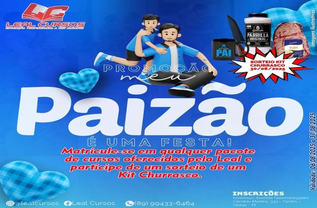 Leal Cursos lança promoção especial do Dia dos Pais com sorteio de Kit Churrasco