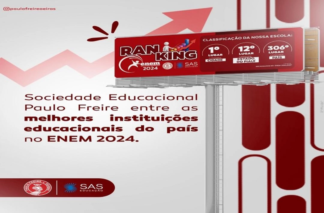Sociedade Educacional Paulo Freire se destaca no ENEM 2024 entre as melhores escolas do país