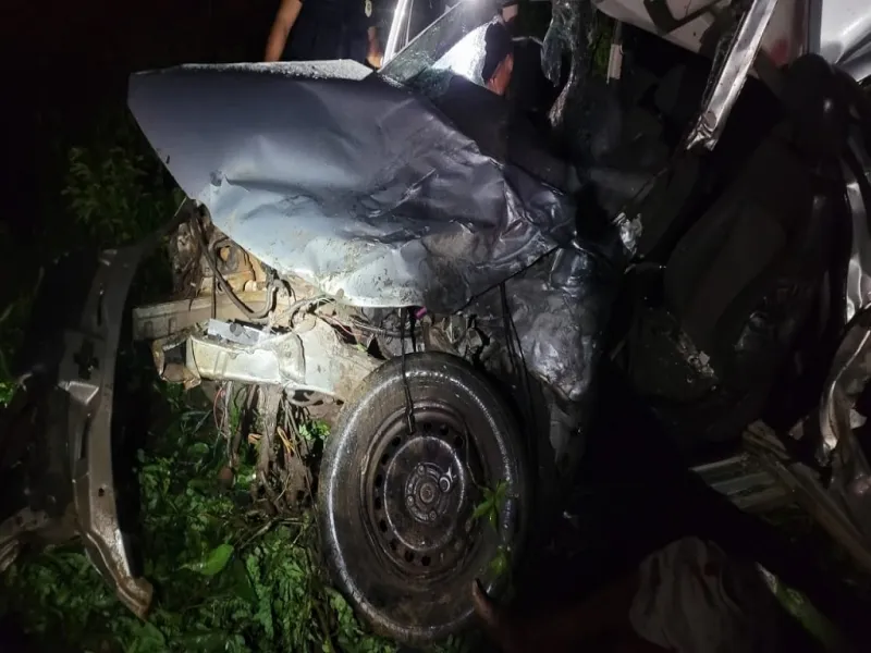 Batida entre caminhão e carro deixa duas pessoas mortas na BR-316, em Passagem Franca do Piauí