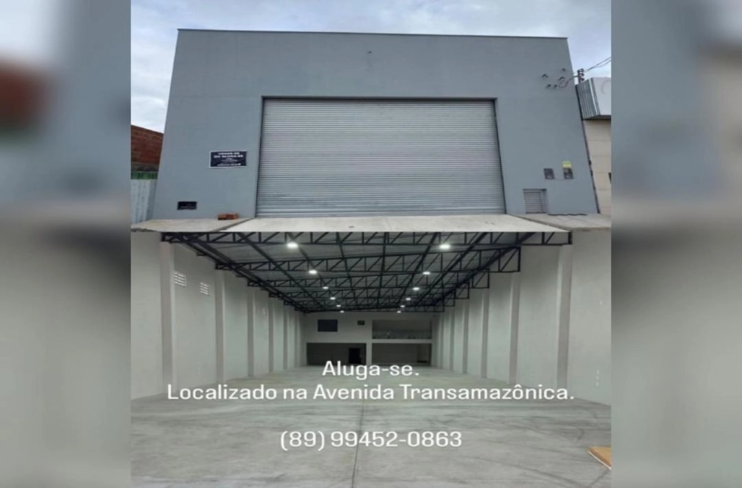 Galpão com ampla estrutura está disponível para locação na Avenida Transamazônica em Oeiras
