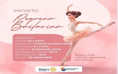 Rotary Club abre inscrições para o Projeto Pequena Bailarina e realiza Feijoada Solidária em Oeiras
