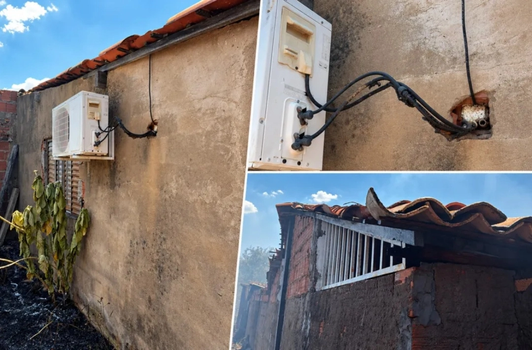 Incêndio em terreno atinge telhados de três casas em Oeiras