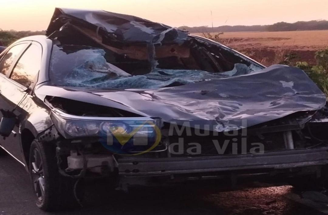 Carro que seguia de Oeiras para Teresina colide com boi na PI-236 e deixa duas pessoas ferida