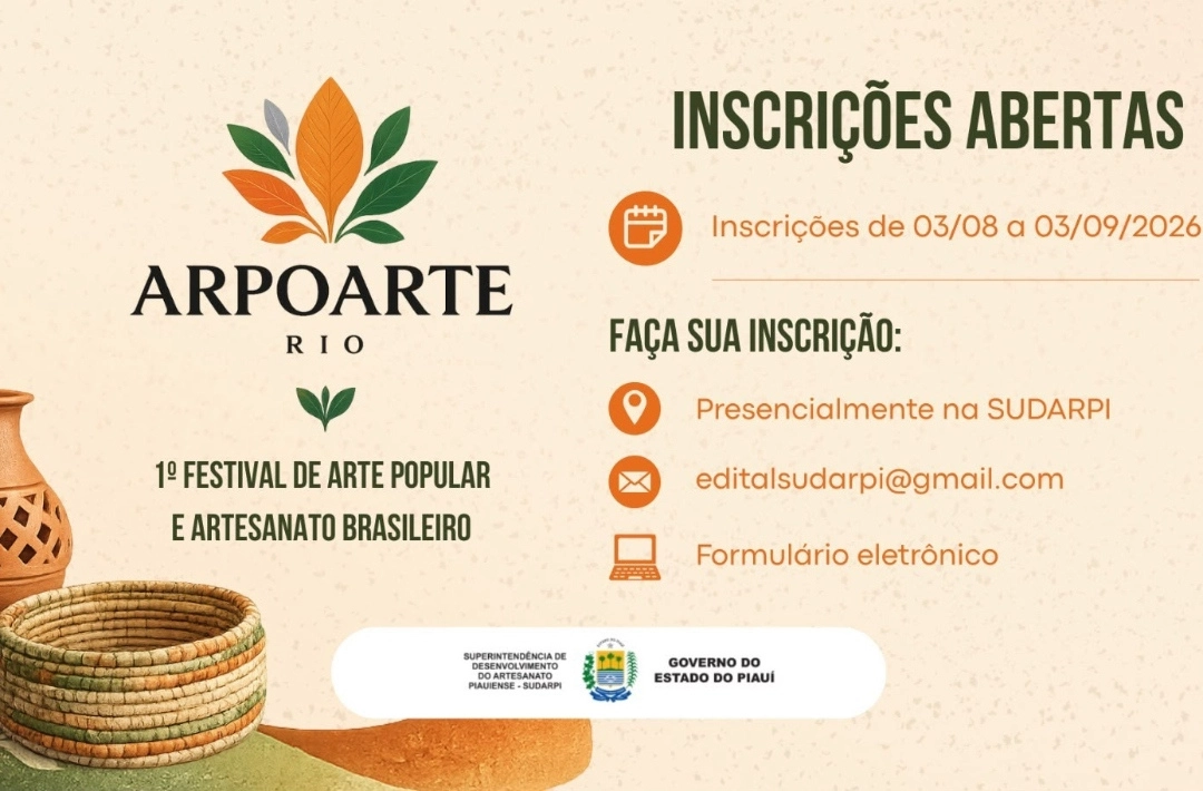 Aberta seleção de artesãos do Piauí para participação na ARPOARTE 2026