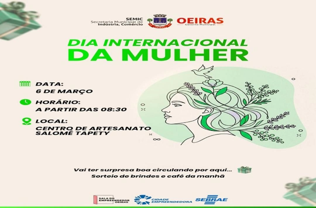 Secretaria de Indústria e Comércio realiza Vivência Feminina no dia 6 de março em Oeiras