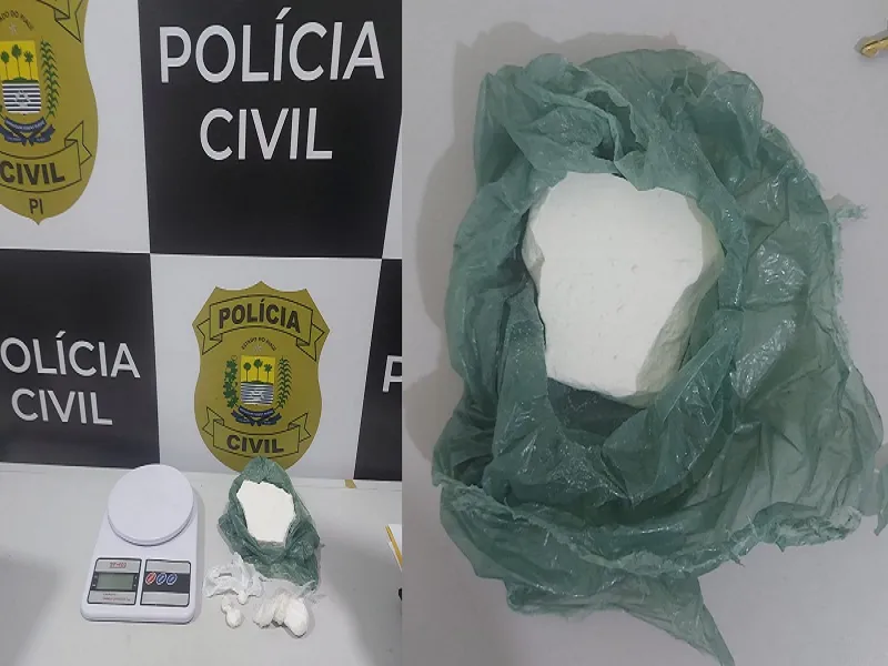 Polícia Civil de Oeiras apreende meio quilo de cocaína em residência no bairro Oeiras Nova