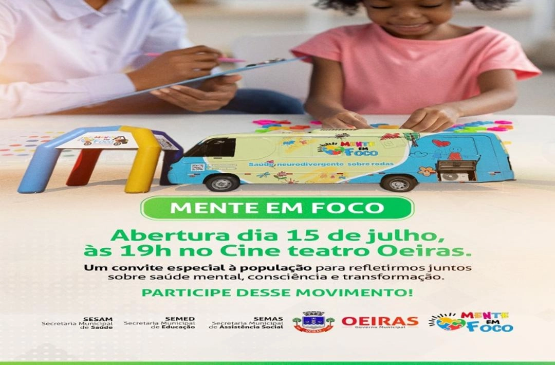 Oeiras lança Projeto “Mente em Foco” nesta terça-feira, 15 de julho, no Cine Teatro