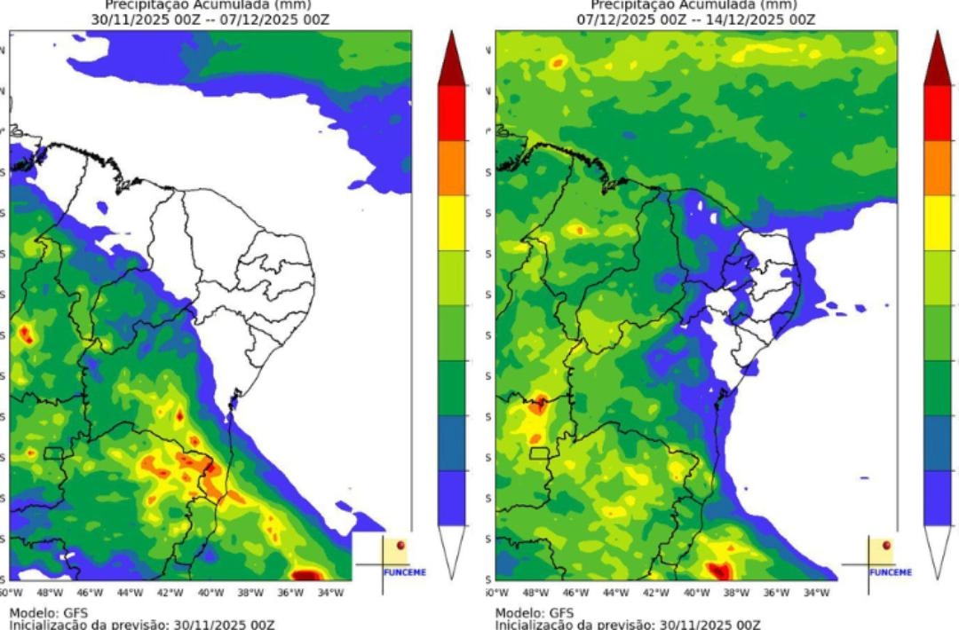 Piauí pode ter chuvas mais intensas após 7 de dezembro; Inmet emite avisos