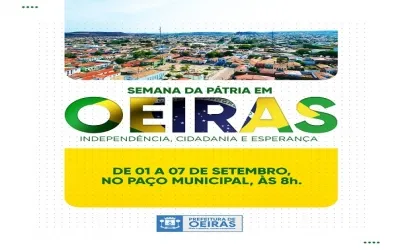 Prefeitura divulga programação da Semana da Pátria em Oeiras