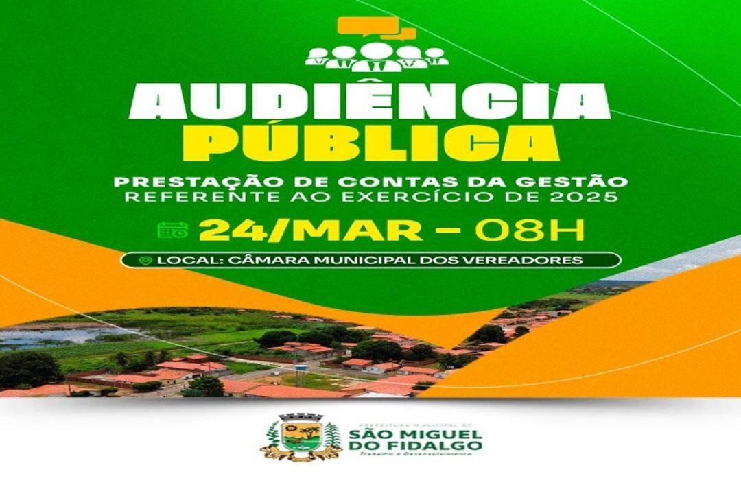 Prefeitura de São Miguel do Fidalgo realiza audiência pública para prestação de contas do exercício de 2025