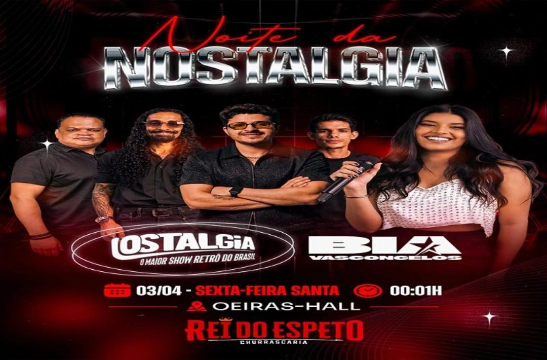 Noite da Nostalgia promete lotar o Oeiras Hall com grandes sucessos e clima retrô inesquecível