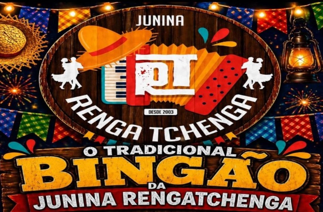 Bingo da Junina Rengatchenga será realizado no dia 14 de junho na Piscina Mirante
