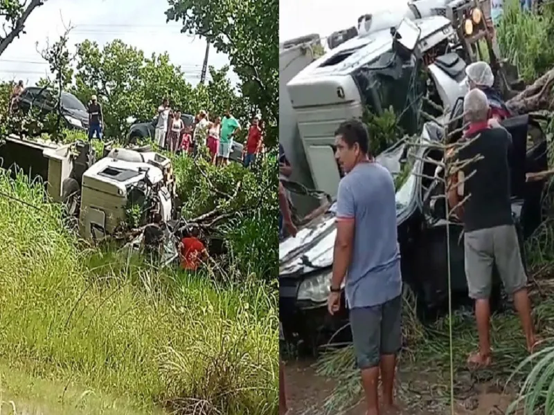 Acidente entre caminhão e carro deixa duas pessoas mortas na BR-316 no Piauí