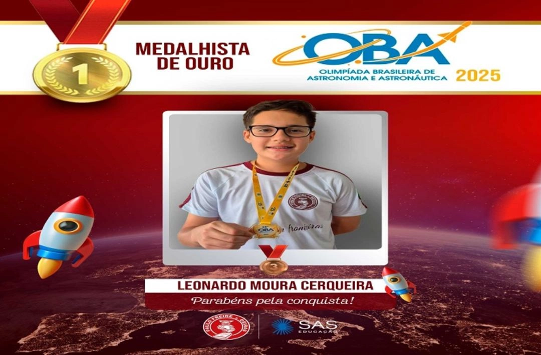 Colégio Paulo Freire entrega medalhas da OBA a estudantes medalhistas