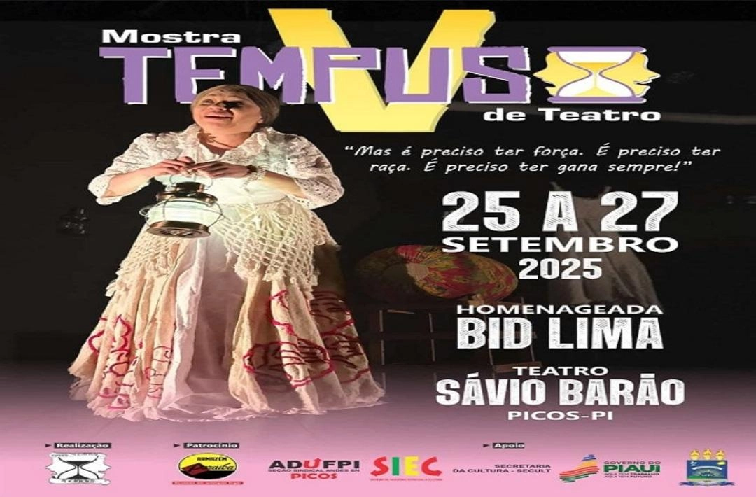 Picos receberá a V Mostra TEMPUS de Teatro com programação cultural gratuita e homenagens