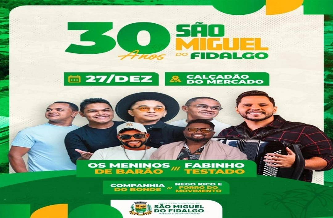 São Miguel do Fidalgo anuncia programação artística dos 30 anos do município