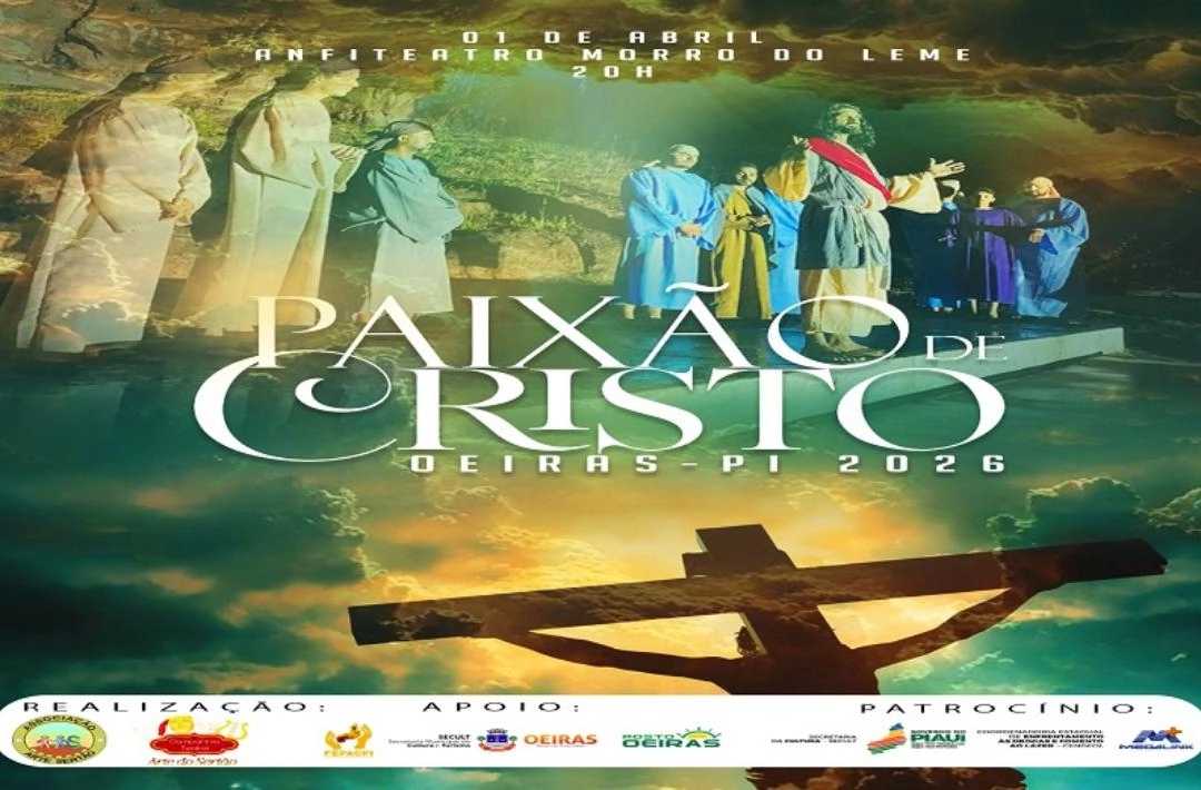 A Paixão de Cristo em Oeiras será encenada no dia 1º de abril com narrativa do batismo à ascensão