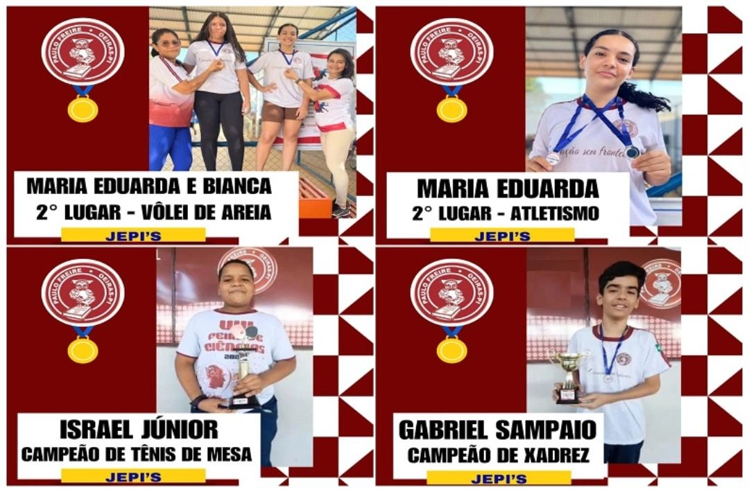 Alunos da Sociedade Educacional Paulo Freire conquistam medalhas nos Jogos Escolares Piauienses