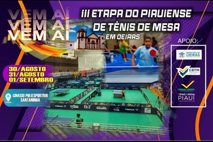 Oeiras recebe a terceira etapa do Campeonato Piauiense de Tênis de Mesa