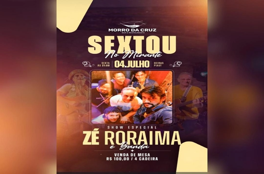 Zé Roraima leva sua voz marcante ao Morro da Cruz nesta sexta em Oeiras