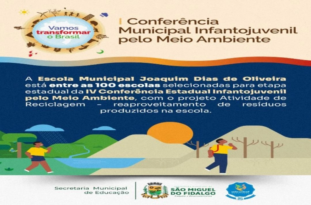 Escola de São Miguel do Fidalgo é selecionada para etapa estadual de conferência ambiental