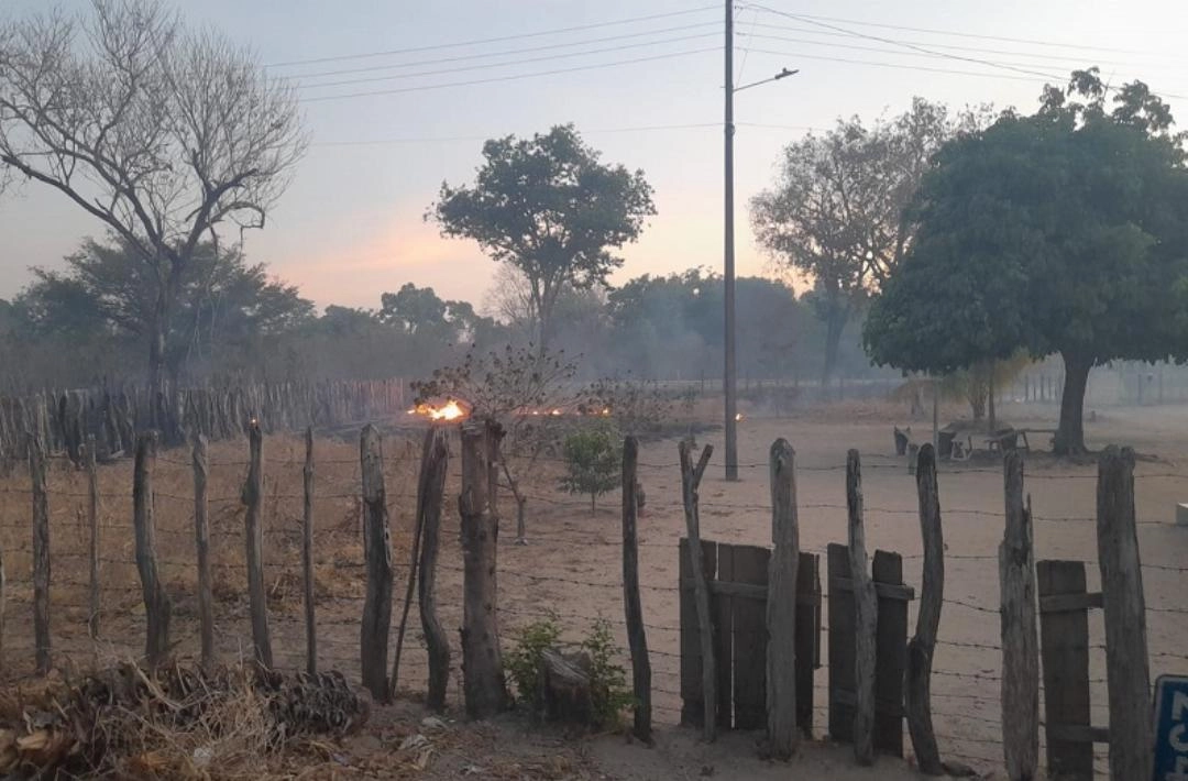 Incêndio atinge vegetação no povoado Alto Sereno em Oeiras