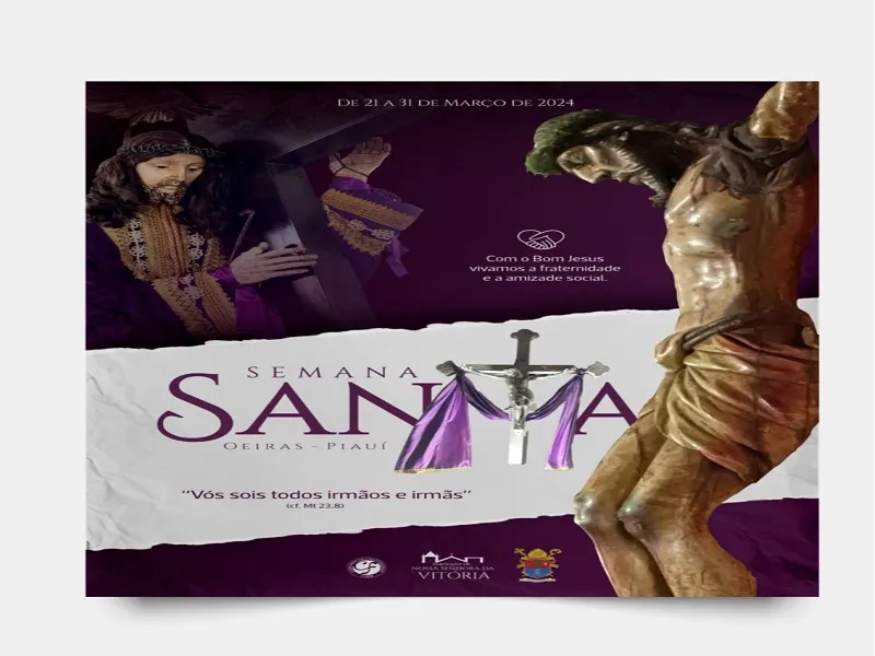 Paróquia de Nossa Senhora Vitória divulga programação para a Semana Santa 2024 em Oeiras