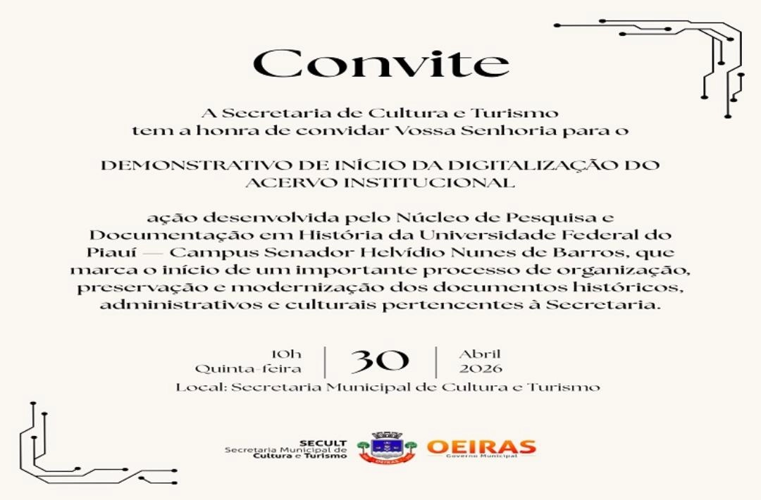 Secretaria de Cultura e Turismo de Oeiras inicia digitalização do acervo institucional