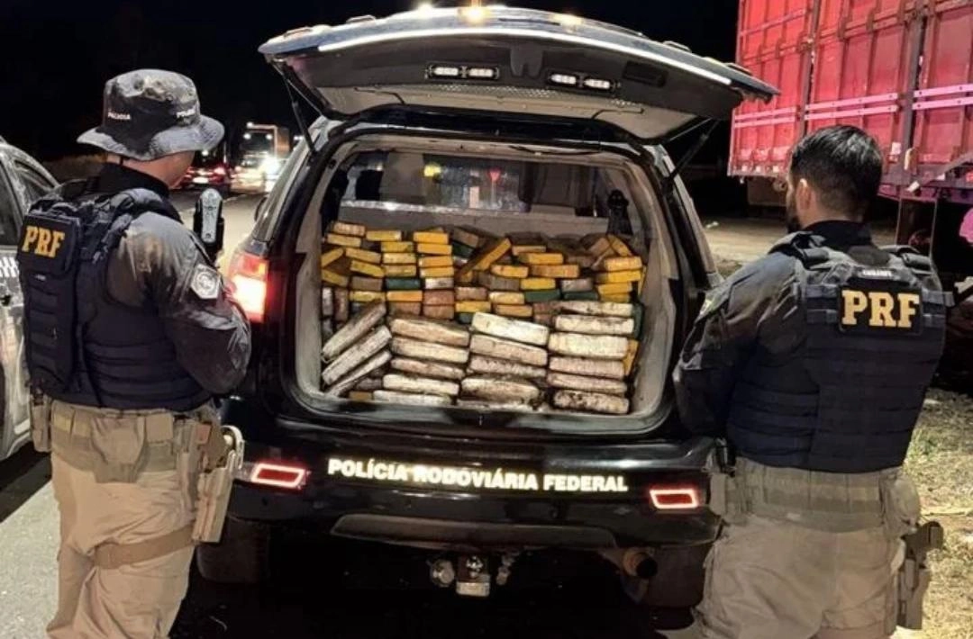 PRF apreende 210 kg de cocaína e 20 kg de skunk na BR-316 em Picos