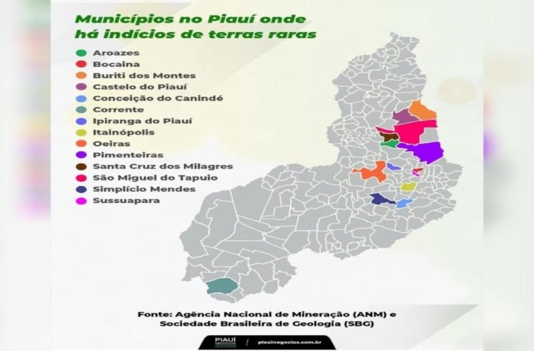 Levantamento geológico aponta potencial de terras raras em Oeiras
