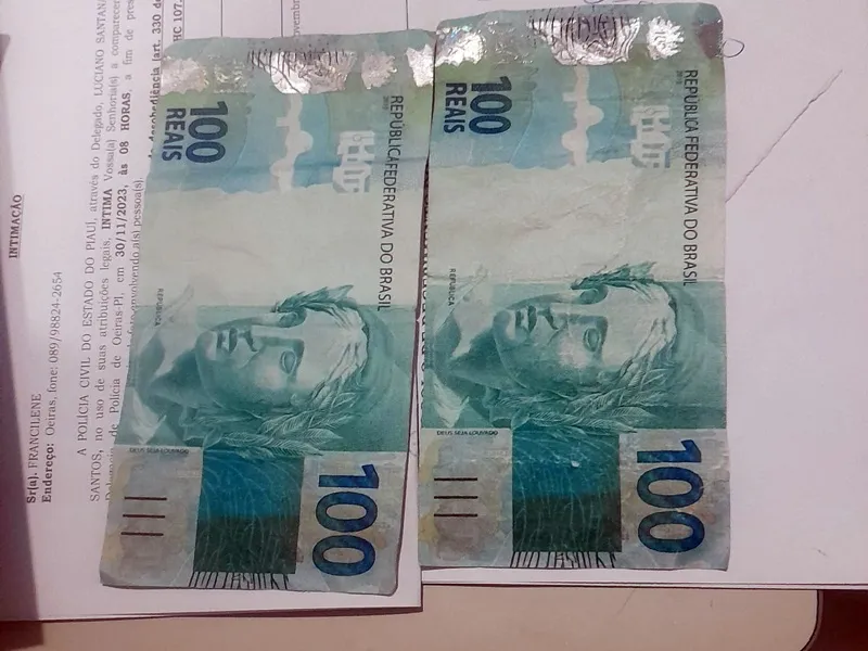 Polícia Militar de Colônia do Piauí prende suspeito de repassar notas falsas de R$100,00 na cidade