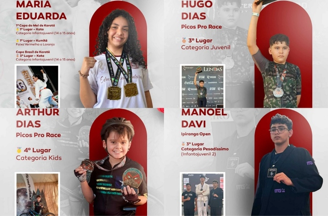 Alunos do Colégio Paulo Freire conquistam pódios em competições de karatê e mountain bike