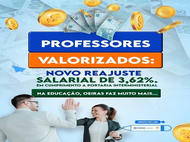 Prefeito Zé Raimundo garante reajuste salarial para professores da Educação Municipal de Oeiras