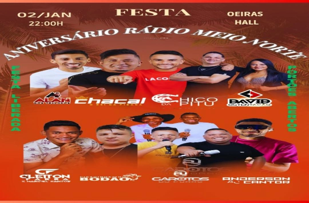 Rádio Meio Norte Oeiras comemora aniversário com grande festa no dia 2 de janeiro