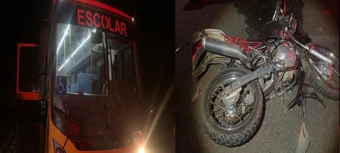 Motociclista morre ao colidir com ônibus escolar no município de Simplício Mendes