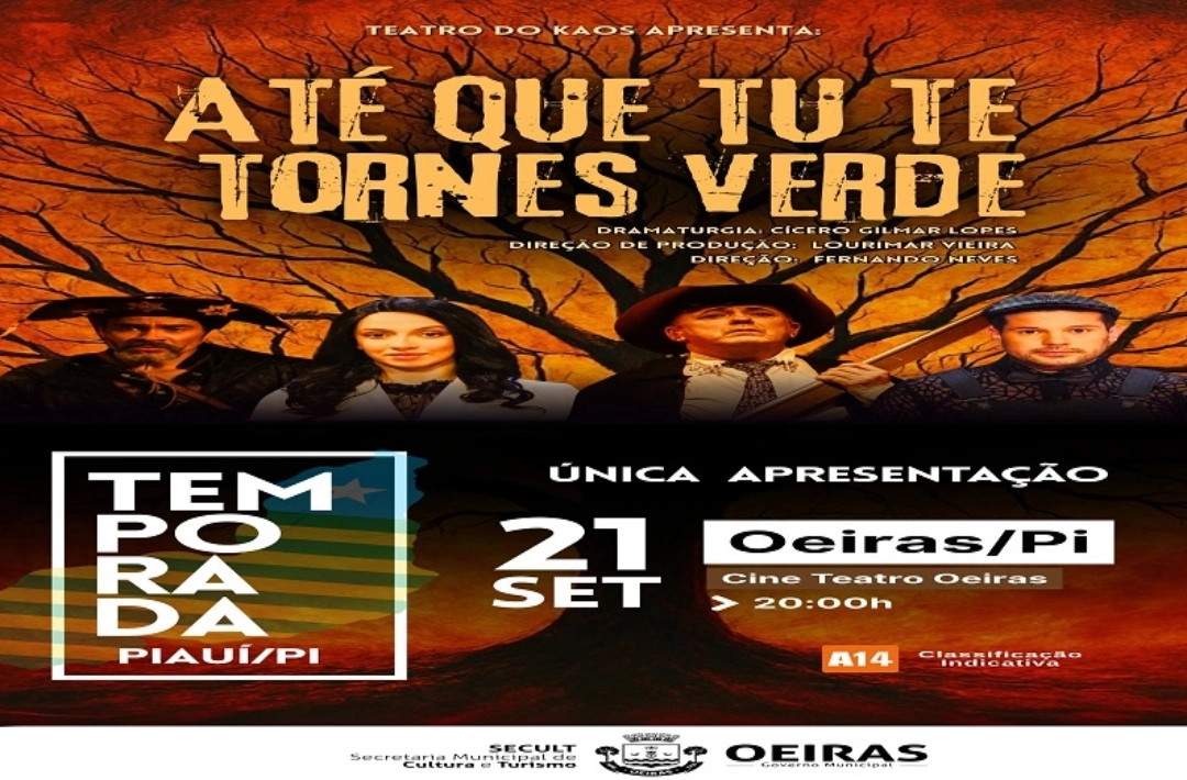 Teatro do Kaos apresenta peça “Até que tú te tornes verde” em Oeiras com entrada gratuita