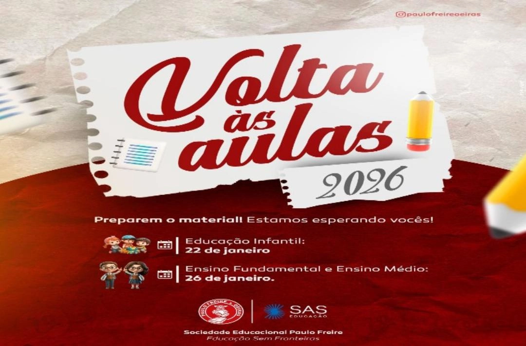 Sociedade Educacional Paulo Freire divulga calendário de volta às aulas de 2026