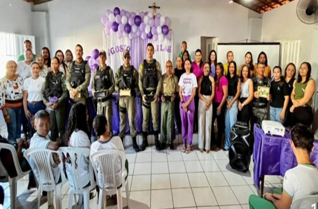 São Miguel do Fidalgo realiza palestra do Agosto Lilás sobre enfrentamento à violência contra a mulher