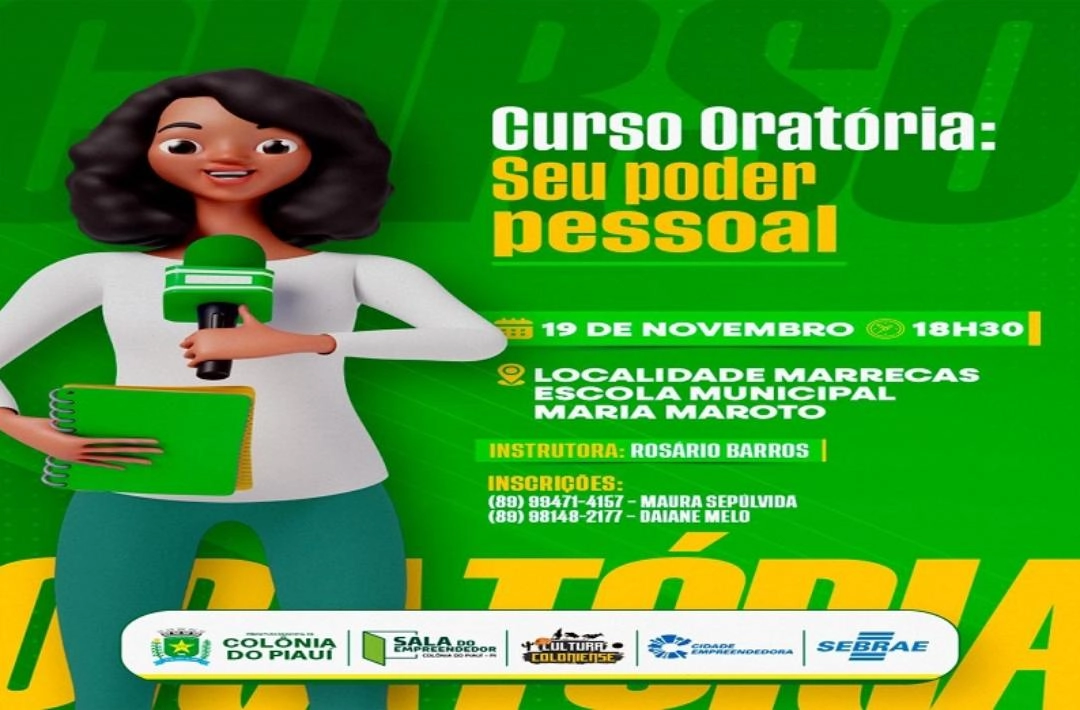 Curso de oratória será realizado no povoado Marrecas em Colônia do Piauí
