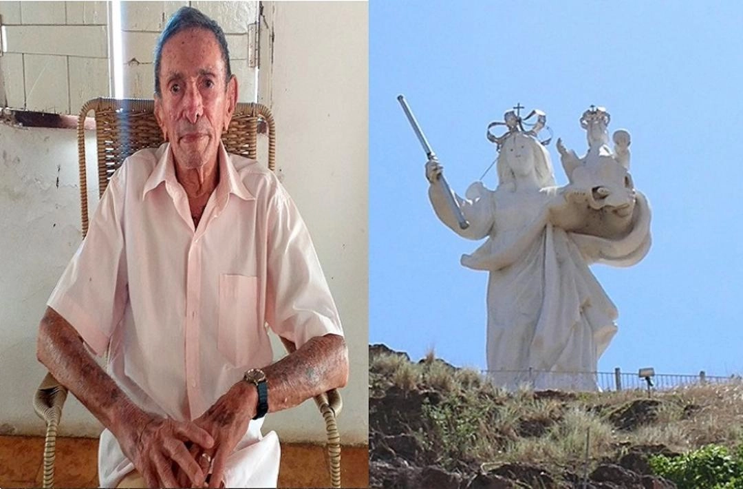 Mural da Vila republica entrevista com mestre de obras da estátua de Nossa Senhora da Vitória nos 40 anos de sua construção