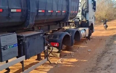 Criminosos roubam pneus de caminhão e fazem motorista refém em Geminiano
