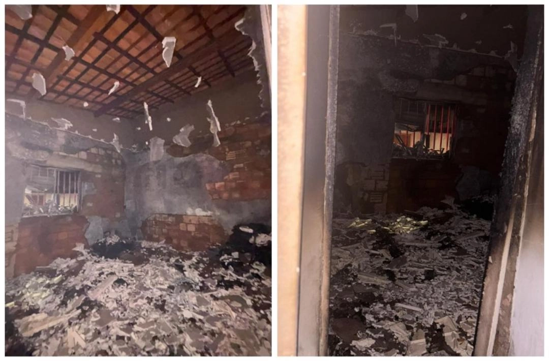 Bombeiros controlam incêndio em residência e resgatam animal de estimação em Oeiras