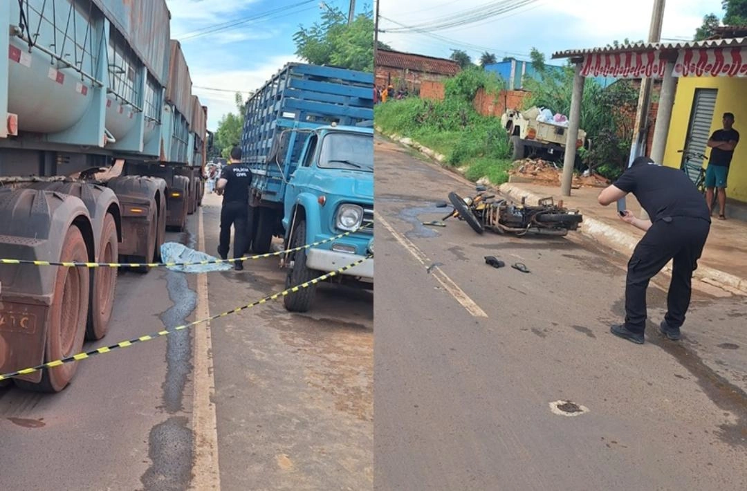 Passageiro morre após piloto pular de moto e veículo colidir em carreta no Piauí