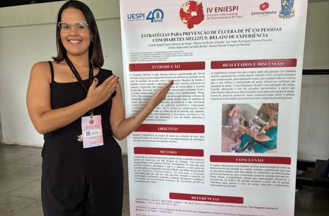 Enfermeira de São Miguel do Fidalgo apresenta estudo sobre prevenção do pé diabético em encontro internacional
