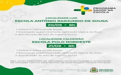 Programa Saúde na Escola leva cuidado e educação para a zona rural de São Miguel do Fidalgo