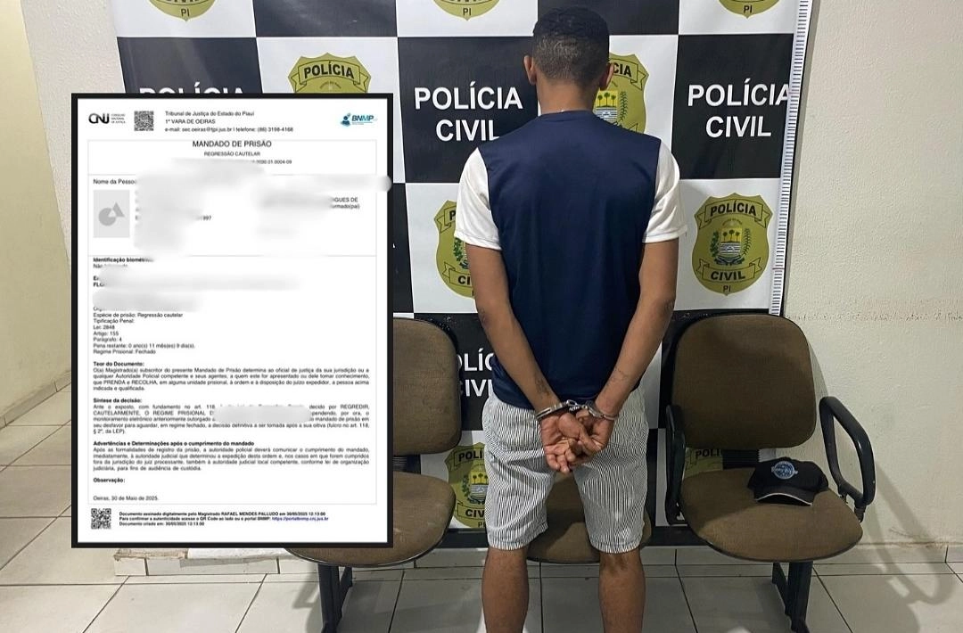 Homem com mandado de prisão em aberto é preso no mercado público de Oeiras