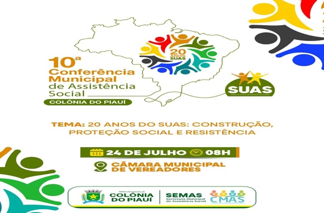 Colônia do Piauí realiza conferência de Assistência Social na quinta-feira, 24 de julho